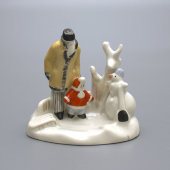 Фигурка-миниатюра «На прогулке», ДФЗ Вербилки, советский фарфор, автор Андрианова
