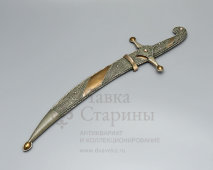 Сувенирный кавказский кинжал, ручная работа, мельхиор, скань, СССР, 1970-80 гг.