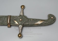 Сувенирный кавказский кинжал, ручная работа, мельхиор, скань, СССР, 1970-80 гг.