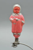 Ёлочная игрушка «Мальчик с погремушкой», стекло, 1950-е