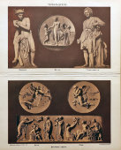 Старинная гравюра «Торвальдсен: работы скульптора», бумага, Брокгауз и Ефрон​, Санкт-Петербург, 1900-е