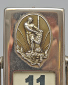 Советский «вечный» настольный перекидной календарь «Самсон раздирающий пасть льву», Ленинград, 1960-80 гг.