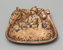 Пепельница агитационная  «Красноармеец с конем», бронза, литье, СССР, 1920-е