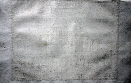 Старинная гравюра «Замок Антзинг», бумага, Германия, 1700-е