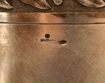 Антикварный серебряный сосуд кубок с крышкой, серебро 84 проба, Россия, к. 19, н. 20 в.