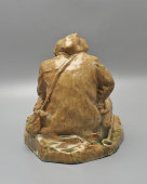 Авторская нетиражная скульптура «Рыбак», скульптор Кондратьев Н. И., керамика, СССР, 1959 г.