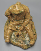 Авторская нетиражная скульптура «Рыбак», скульптор Кондратьев Н. И., керамика, СССР, 1959 г.