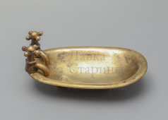Старинная мыльница «Ванна», венская бронза, Австрия, нач. 20 в.