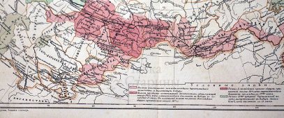 Старинная карта «Вселение в Сибирь за 17 лет по 1898 г. включительно», бумага, багет, Россия, к. 19 в., н. 20 в.