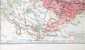 Старинная карта «Вселение в Сибирь за 17 лет по 1898 г. включительно», бумага, багет, Россия, к. 19 в., н. 20 в.