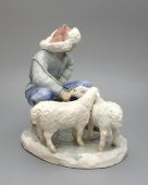 Статуэтка «Чабан с овцами», скульптор Чирков Н. П., фарфор Дулевского завода, 1960 г.