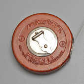 Винтажная измерительная рулетка «Challenge», 10 м, кожаный корпус, Lufkin Rule Co., США, 1950-е