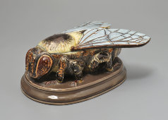 Фаянсовая масленка «Пчела», Кузнецов, 19 век