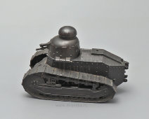 Старинная чернильница времен Первой мировой войны «Танк Renault FT-17», металл, стекло, Франция, 1910-20 гг.