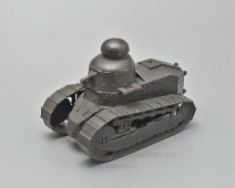 Старинная чернильница времен Первой мировой войны «Танк Renault FT-17», металл, стекло, Франция, 1910-20 гг.