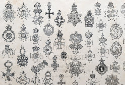 Старинная гравюра «Ордена», бумага, Брокгауз и Ефрон​, Санкт-Петербург, 1890-е