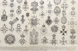 Старинная гравюра «Ордена», бумага, Брокгауз и Ефрон​, Санкт-Петербург, 1890-е