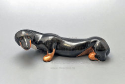 Статуэтка «Собака породы такса​», скульптор Воробьев Б. Я., фарфор, анималистика ЛФЗ, марка серп и молот, 1930-е