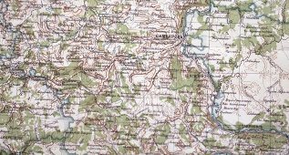 Карта Симбирской губернии царской России, бумага, багет, к. 19 в., н. 20 в.