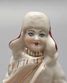 Статуэтка «Юный лыжник», скульптор Голембовская (Болзан) С. В., фарфор, Полонский ЗХК, 1956-73 гг.