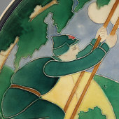 Декоративная тарелка Качели «На качелях», художник Прессман С. Б., ЗиК Конаково, 1930-е