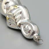 Винтажная елочная игрушка «Снегурочка с елкой», стекло, подвеска, СССР, 1970-е