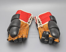 Старые хоккейные краги, экипировка, перчатки хоккеиста, кожа, Главспортпром, СССР, 1970-80 гг.