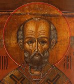 Икона «Святой Николай Чудотворец Мирликийский», Россия, Гуслицы, вт. пол. 19 в.