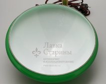 Антикварная настольная лампа с зеленым абажуром, Европа, сер. 20 в.
