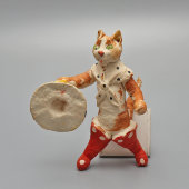 Редкая старинная ватная игрушка на ёлку «Кот в сапогах», Артель «Ёлочная игрушка», Москва, 1930-40 гг.