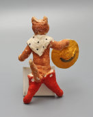 Редкая старинная ватная игрушка на ёлку «Кот в сапогах», Артель «Ёлочная игрушка», Москва, 1930-40 гг.