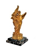 Старинная бронзовая статуэтка «Танцовщица», мраморная подставка, Париж, нач. 20 в.