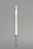 Старинный медицинский дорожный термометр, градусник «Record» в металлическом футляре, Европа, н. 20 в.