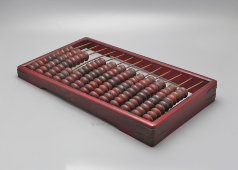 Большие старинные счеты из красного дерева с латунными накладками, Россия, 1-я треть 20 в.