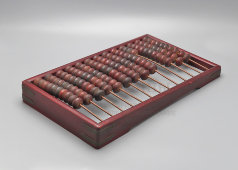 Большие старинные счеты из красного дерева с латунными накладками, Россия, 1-я треть 20 в.