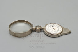 Старинный курвиметр с компасом и увеличительным стеклом, модель 56 «Universal», компания HC, Франция, 1900-е