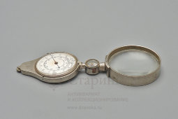 Старинный курвиметр с компасом и увеличительным стеклом, модель 56 «Universal», компания HC, Франция, 1900-е