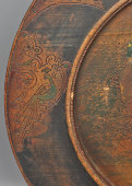Огромная настенная декоративная тарелка в русском стиле «Боярин» по сюжету картины Маковского К. Е., дерево, Россия, 19 в.