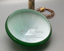 Советская настольная лампа с зеленым абажуром на мраморном основании, сер. 20 в.