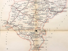 Старинная почтово-телеграфная карта Саратовской губернии, картографич. зав. П. Ф. Петш, Санкт-Петербург, 1900-е