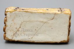 Старинная фарфоровая шкатулка «На плоту», завод Козлова, 1820-30 годы