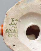 Статуэтка «Зима» в редкой росписи, скульптор Бржезицкая А. Д., фарфор, Дулево, 1952 г.