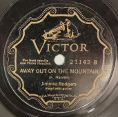 Пластинка 1928 год, гитара, made in USA, родной конверт, Jimmie Rodgers – Blue Yodel / Away Out On The Mountain