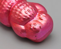 Стеклянная подвесная ёлочная игрушка «Мишка», стекло, СССР, 1960-70 гг.