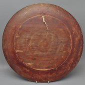 Огромная настенная декоративная тарелка в русском стиле «В гостях у сказки», дерево, Россия, 19 в.