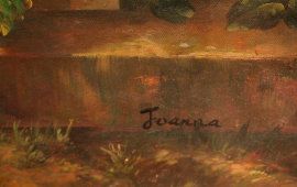 Картина натюрморт «Букет цветов», холст, масло, багет, Европа, н. 20 в.