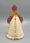 Винтажная объемная ёлочная игрушка, новогоднее украшение «Девушка в кокошнике», СССР, 1950-60 гг.