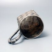 Старинный серебряный подстаканник с имитацией плетения из бересты, Россия, конец 1890 год, 84 проба