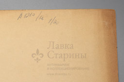 Схема восстановления временной эксплуатации канализации соединением колодцев деревянными лотками на мелкой глубине, бумага, СССР, 1950-60 гг.