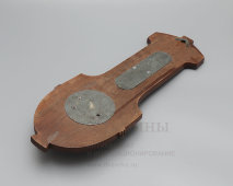  Старинная настенная метеостанция в деревянном корпусе: термометр и барометр, фирма Max Witzel, г. Штеттин, Германия, до 1945 г.